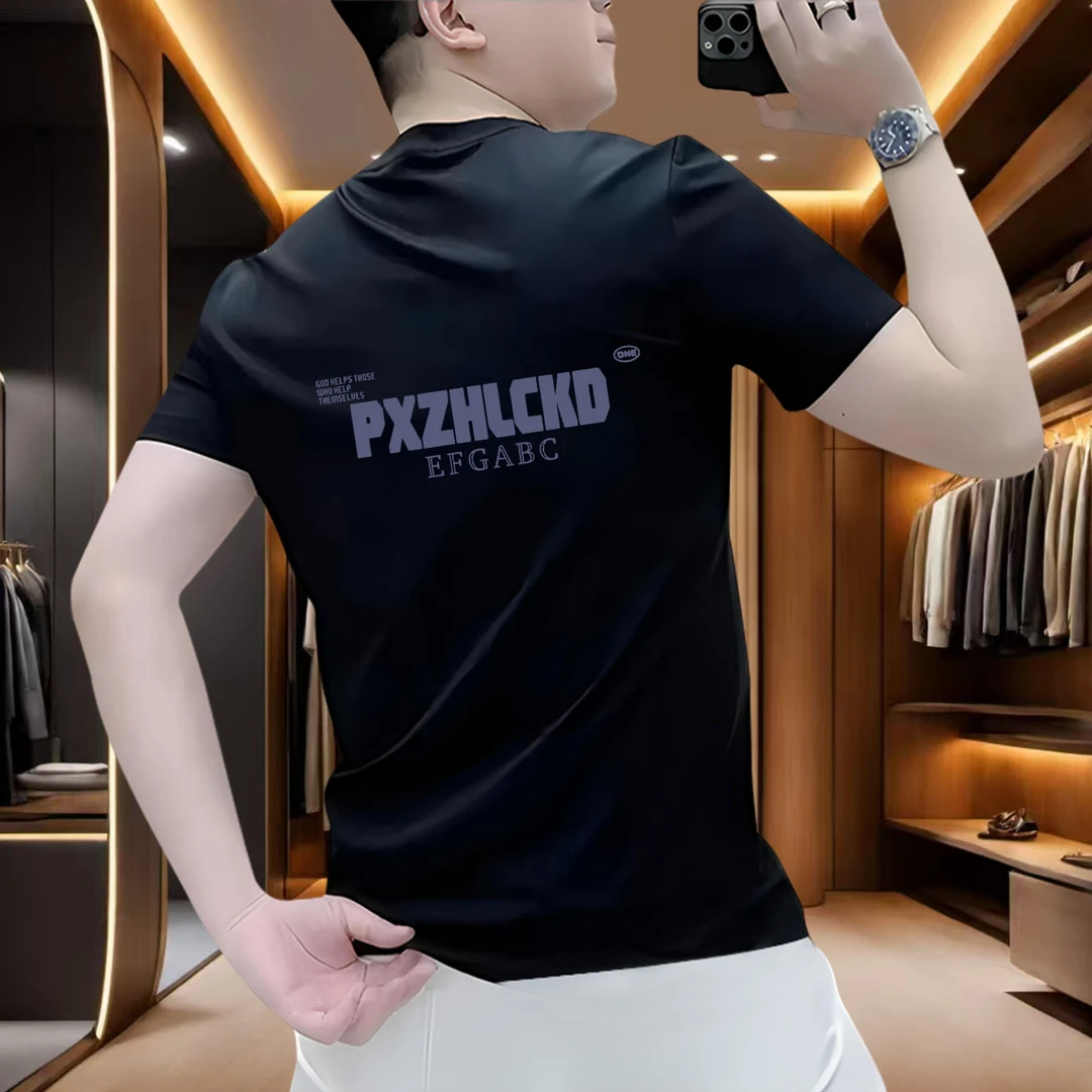 男士t恤短袖2026新款爆款大码时尚百搭休闲夏季潮流印花圆领上衣