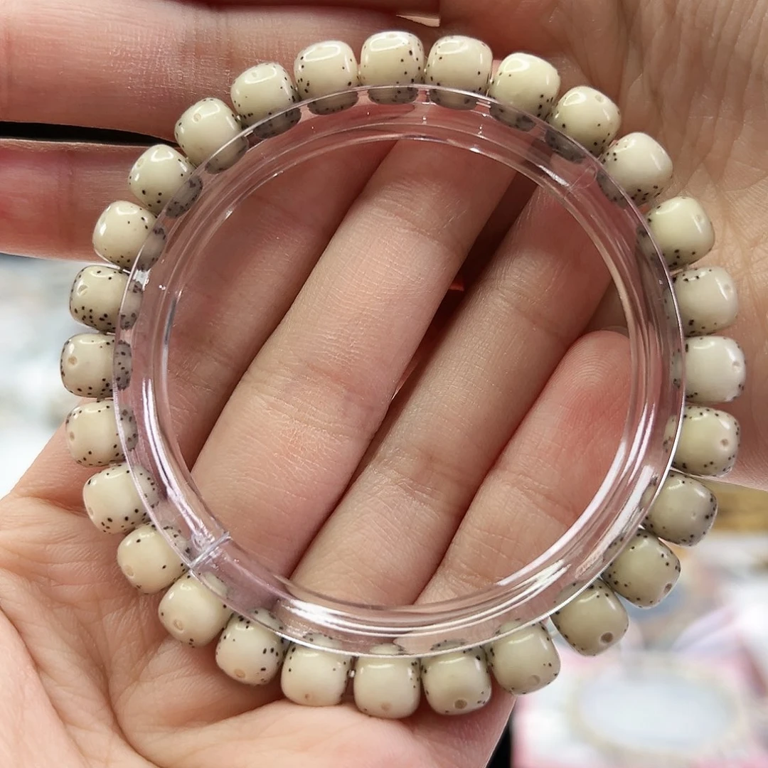 手串星月菩提Fqh8*7全玉化冰糖料 通体留白 细小星
