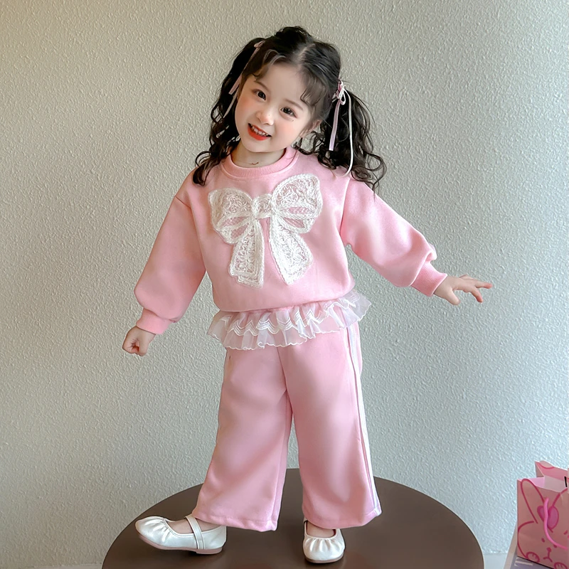 B003女休闲春秋女童春季公主风套装唐装女宝长袖秋季小童运动公主