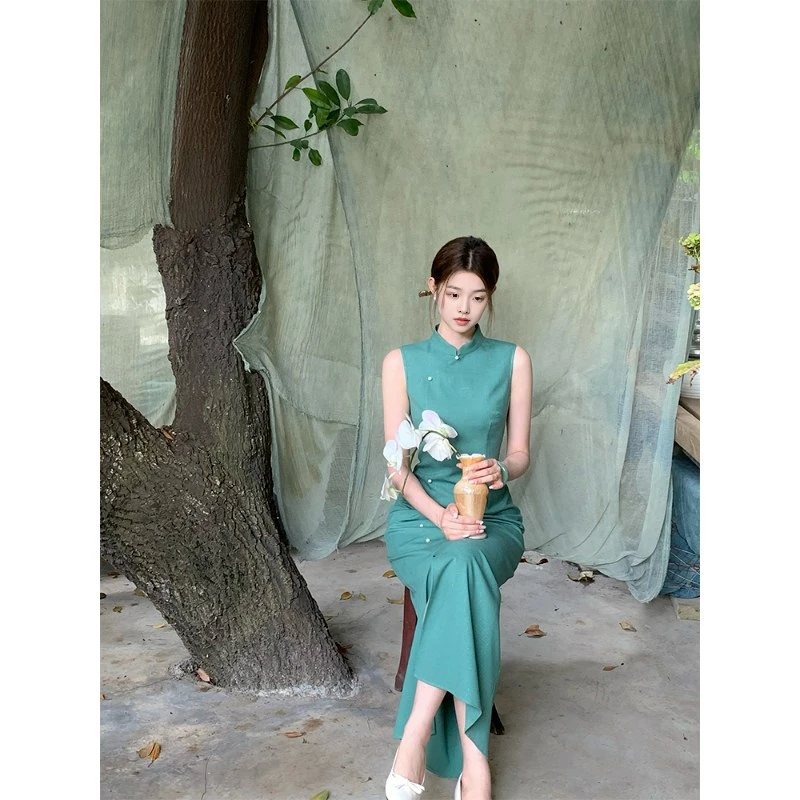 新中式国风【绾青丝】民国风改良旗袍连衣裙女夏新款气质显瘦长裙