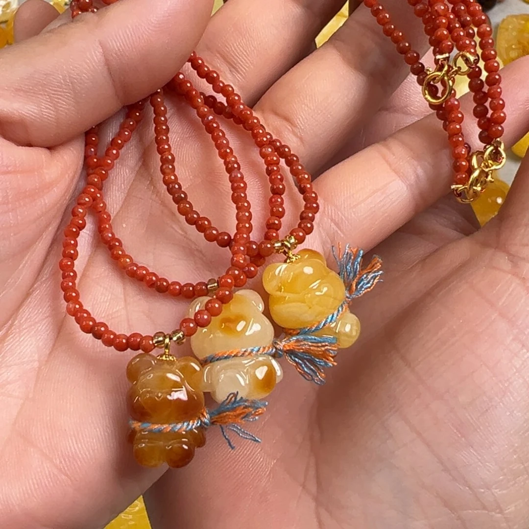 蜜蜡未镶嵌裸石多样性发一条