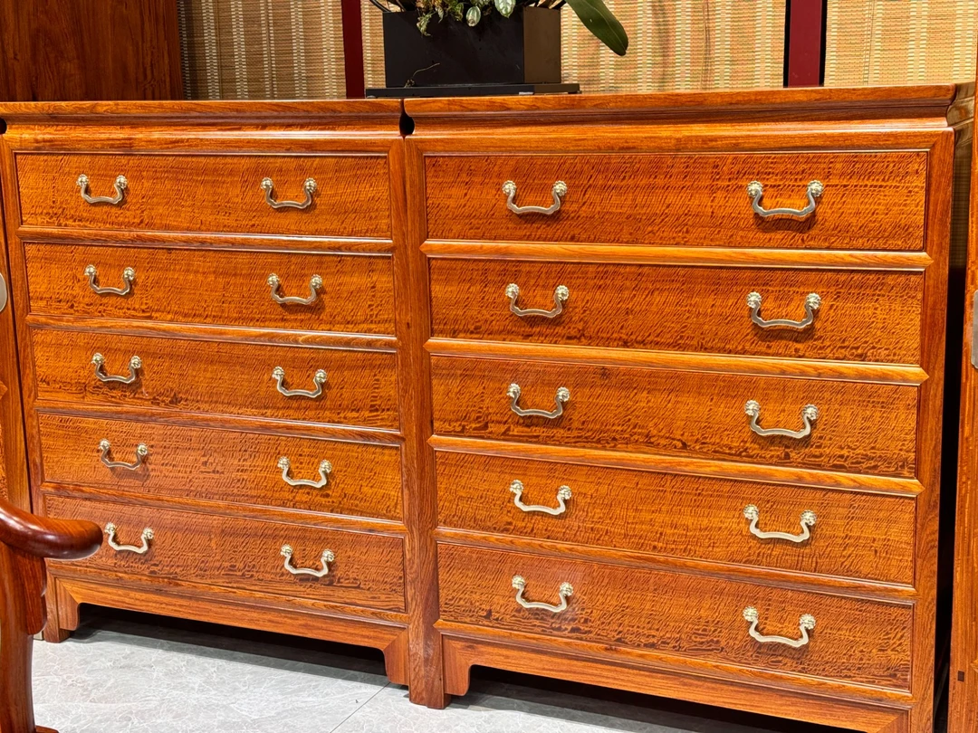 红木五斗柜新中式古典风抽屉式缅甸花梨木