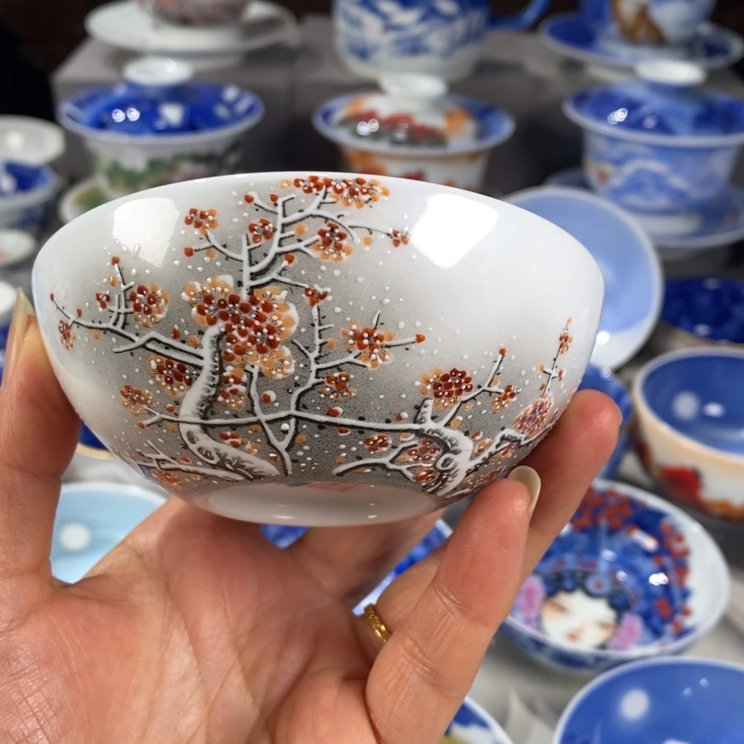 粉彩梅花主人杯杯