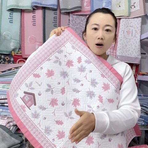 棉特价粉色枫叶纯棉