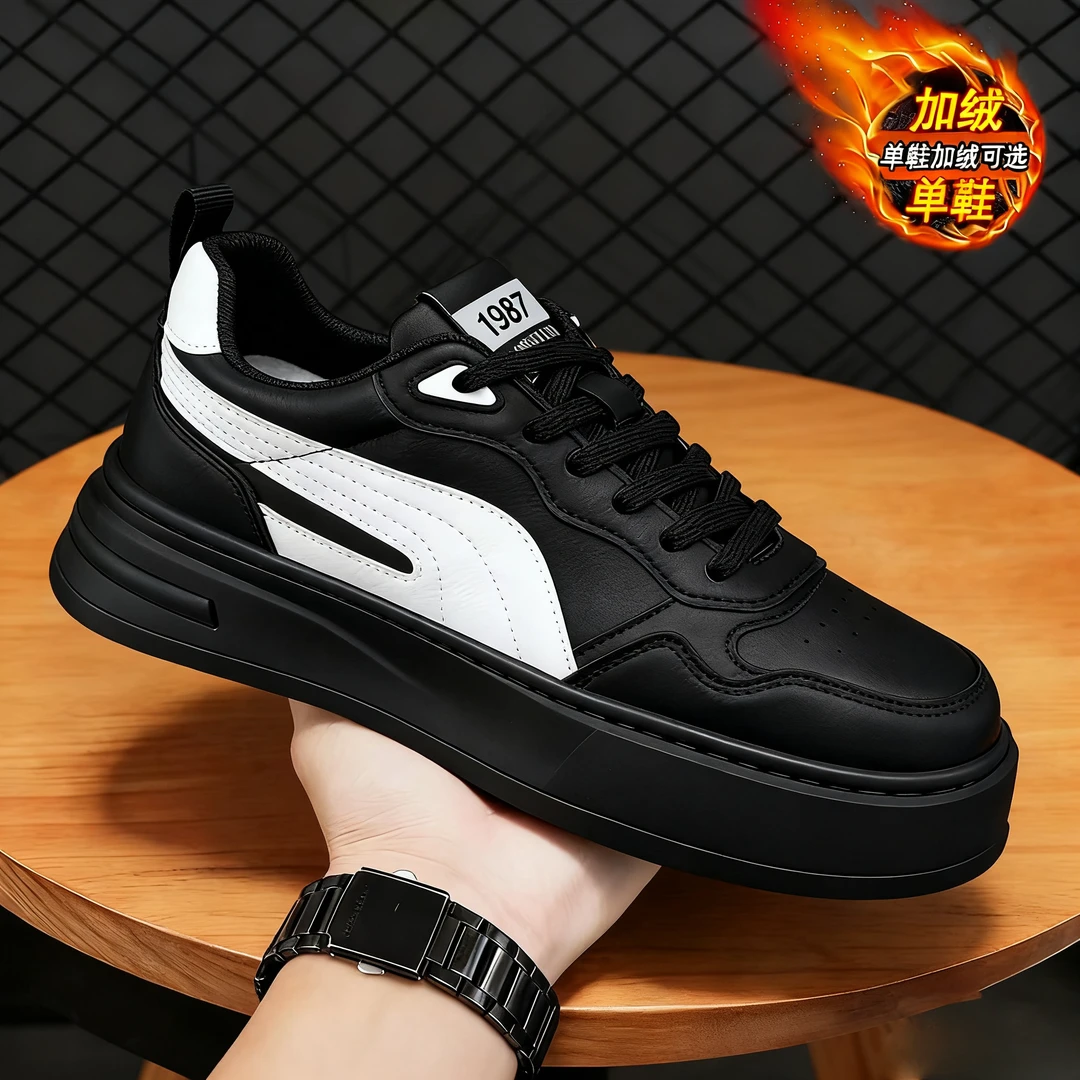 男鞋冬季保暖防水防臭休闲板鞋子男士板鞋潮鞋潮流运动鞋小白鞋