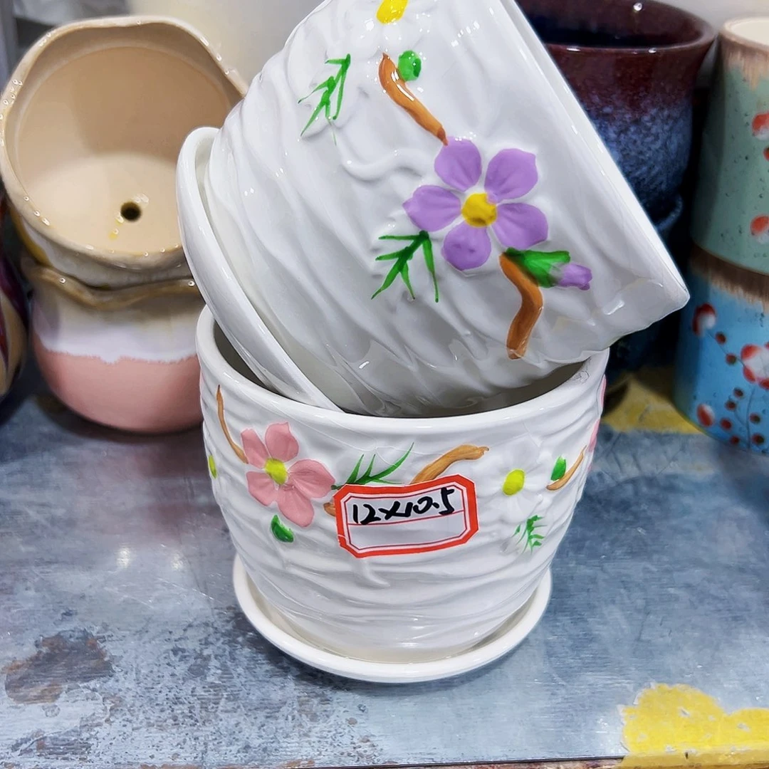 外贸尾单陶瓷花盆凑单10米包邮