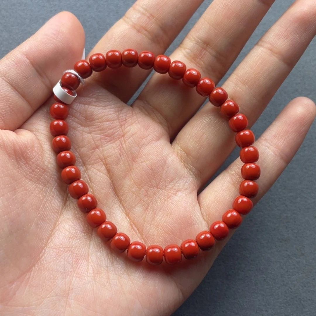 南红玛瑙配饰未镶嵌期*。5.5mm