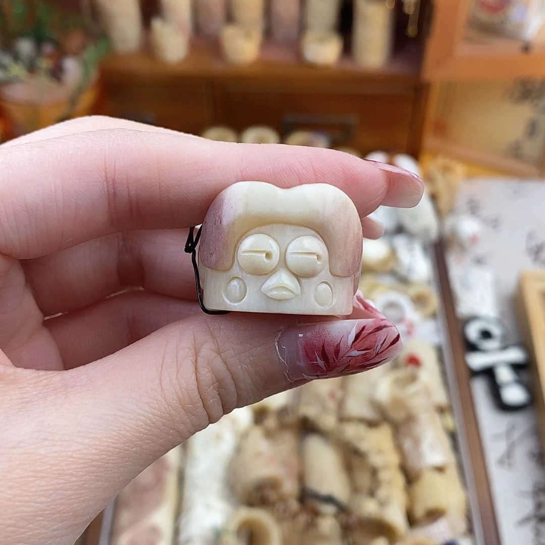 鹿骨把件璟*M23马骨雕刻的鸡太美跑环骨线福利不退换