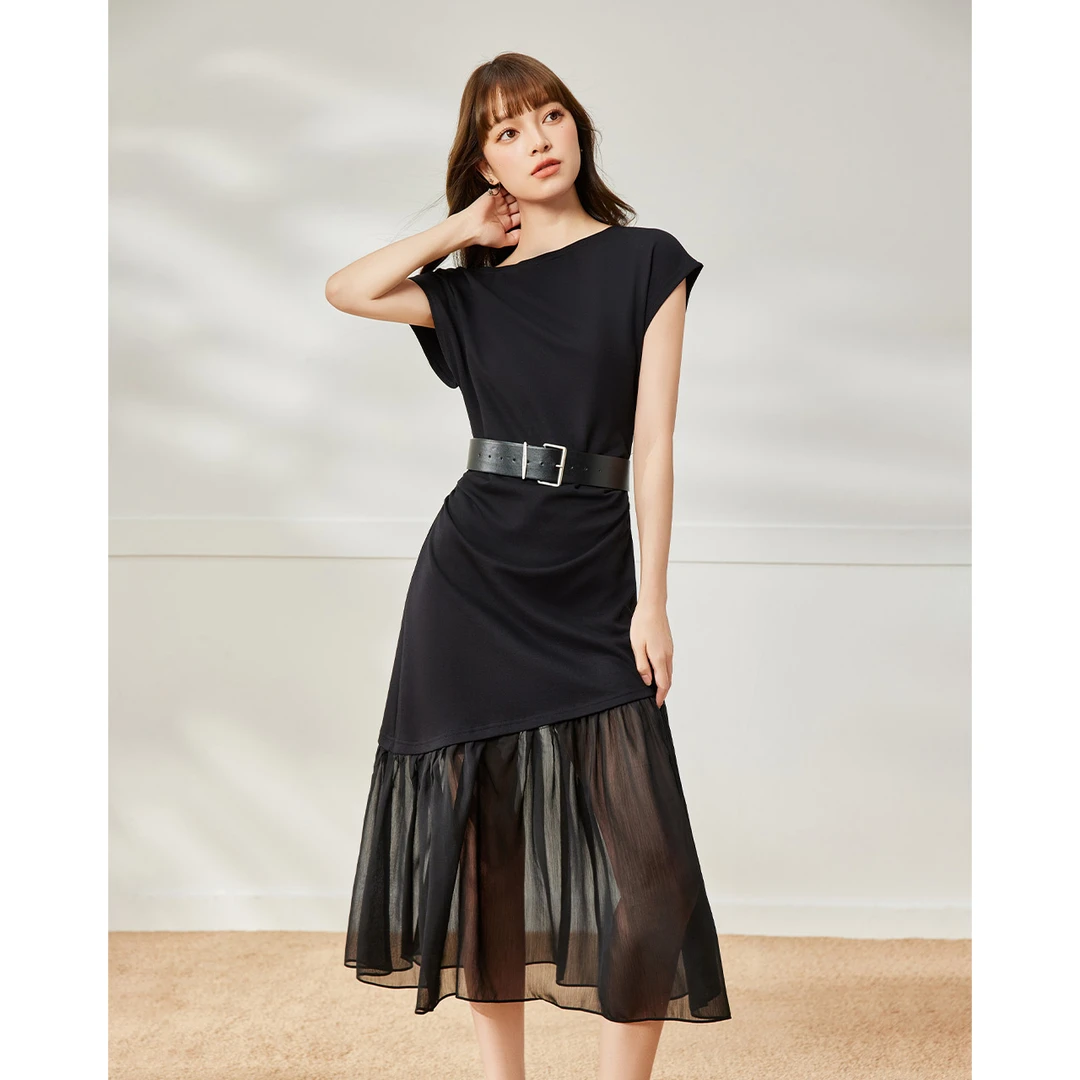 IEF/爱依服夏季新款韩版气质高级感显瘦时尚优雅洋气连衣裙