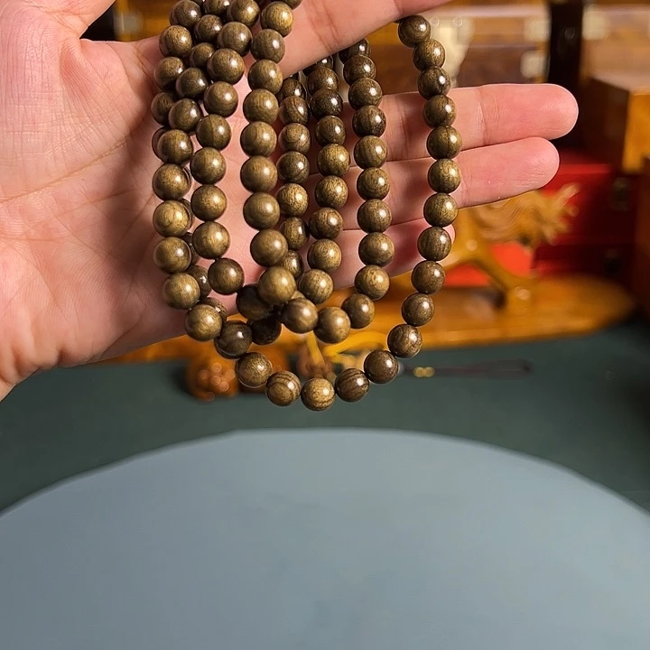 金丝楠金丝楠木0.8cm108颗手串阴沉乌木