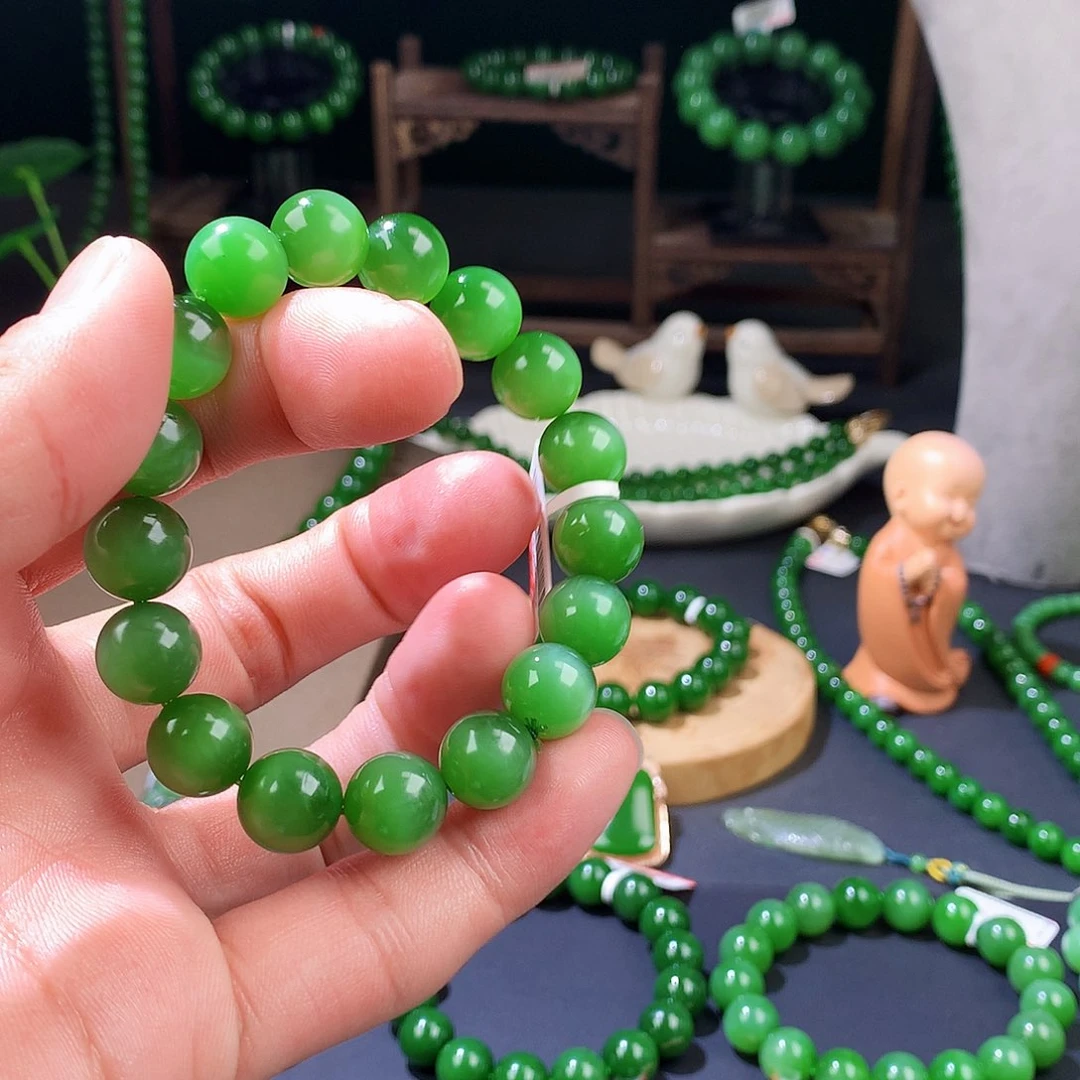 和田玉（碧玉）手链未镶嵌S****r