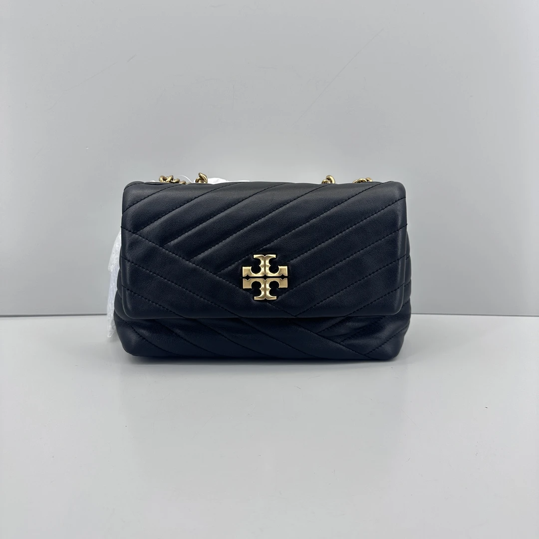 95新 TORY BURCH/汤丽柏琦 kira黑色链条包23X15X8cmM010819