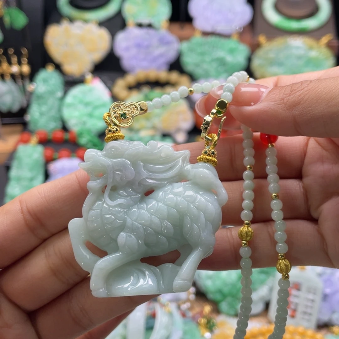 翡翠未镶嵌颈饰代编织