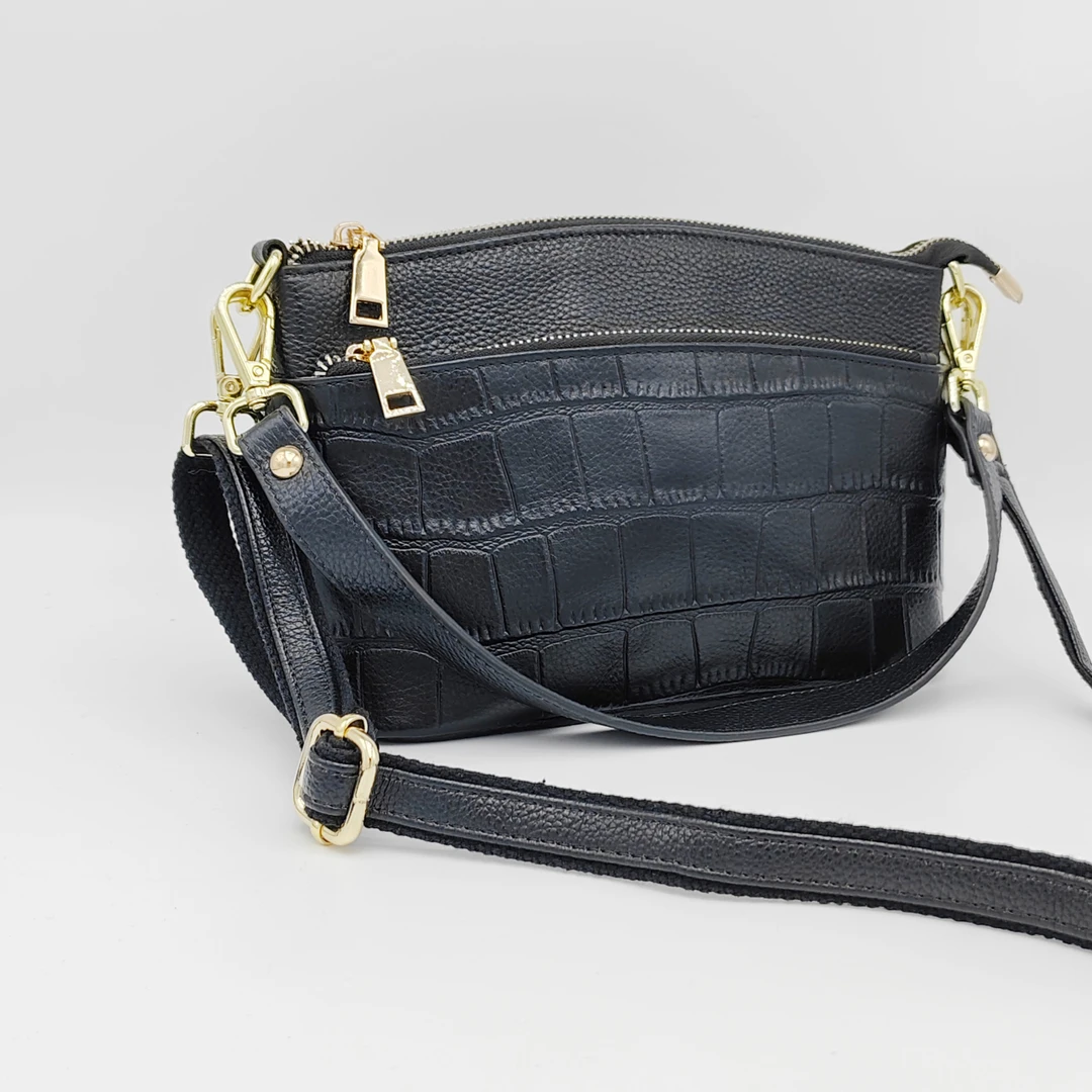 【头层牛皮】手提包马鞍包斜挎包时尚百搭女士黑色真皮简约单肩休闲