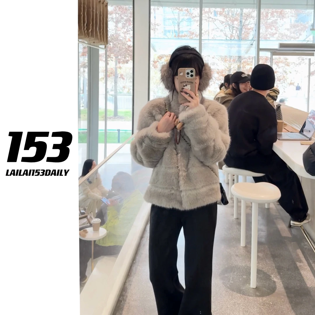 【153的日常】小立领柔嫩外套时尚休闲冬季设计师短款25DW0862