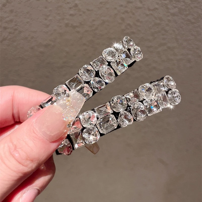 闪亮重工水钻BB夹时尚刘海夹高级感精致前额碎发夹个性小众侧边夹