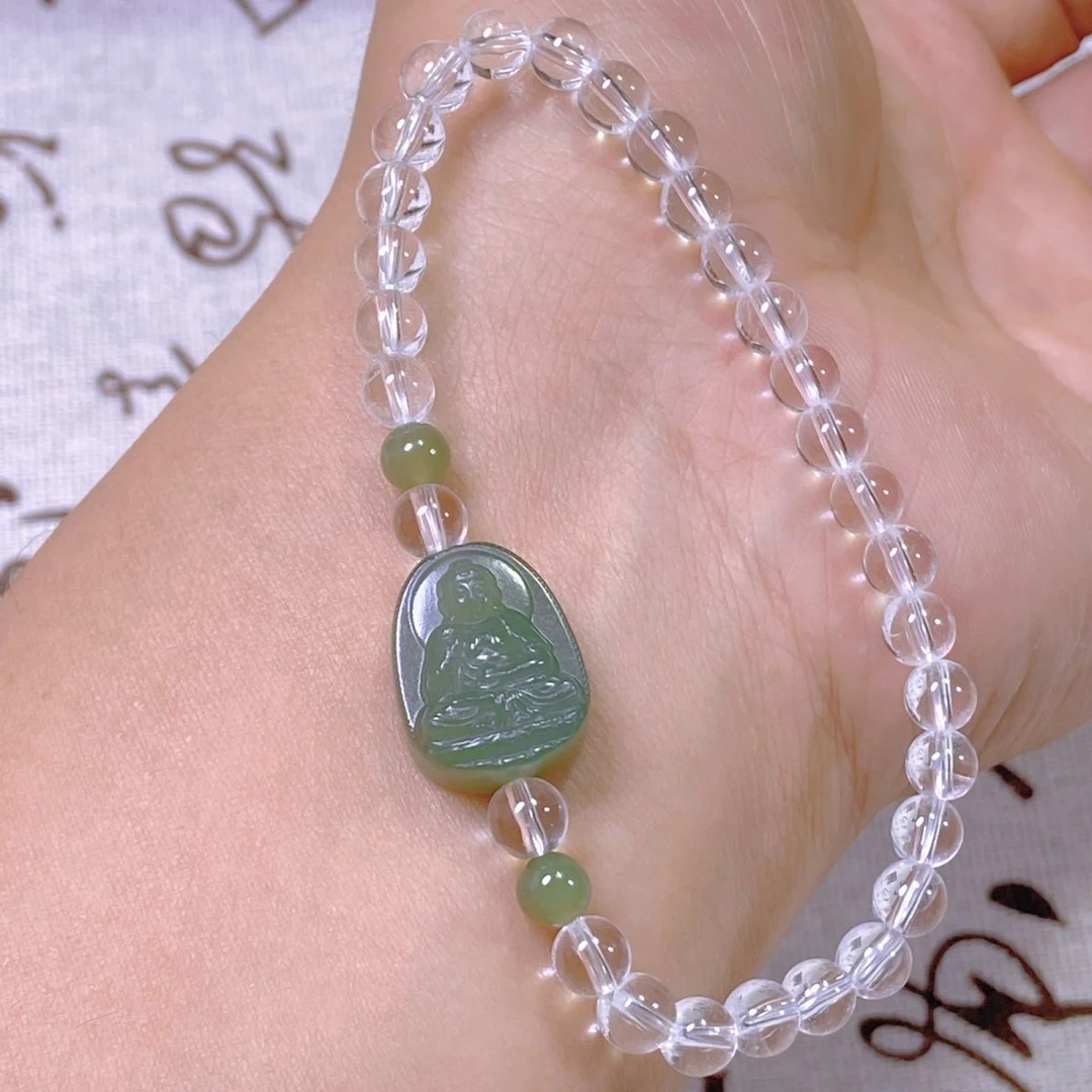 和田玉弥勒佛天然链子纯天然玉石新款正品国风气质正宗女王范