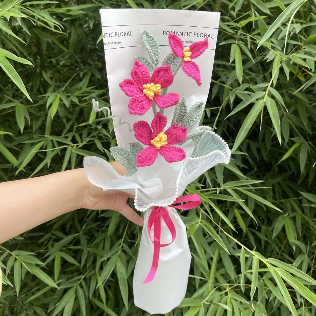 佛洛依德轻奢手工成品花束非遗毛线花见面礼