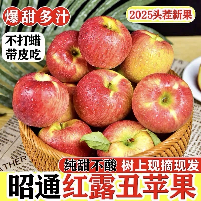 2025新红露苹果现摘现发纯甜苹果2斤|5斤
