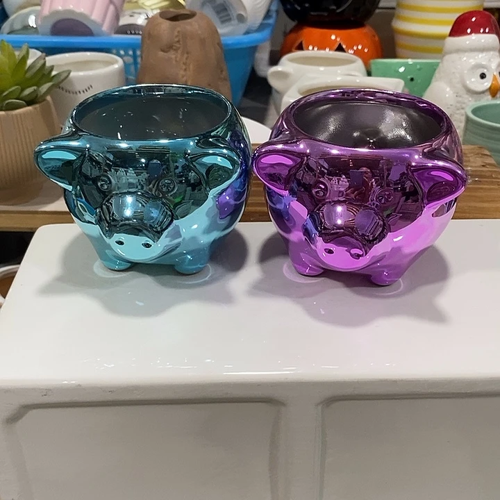 摆件陶盆有孔 微瑕介意勿拍