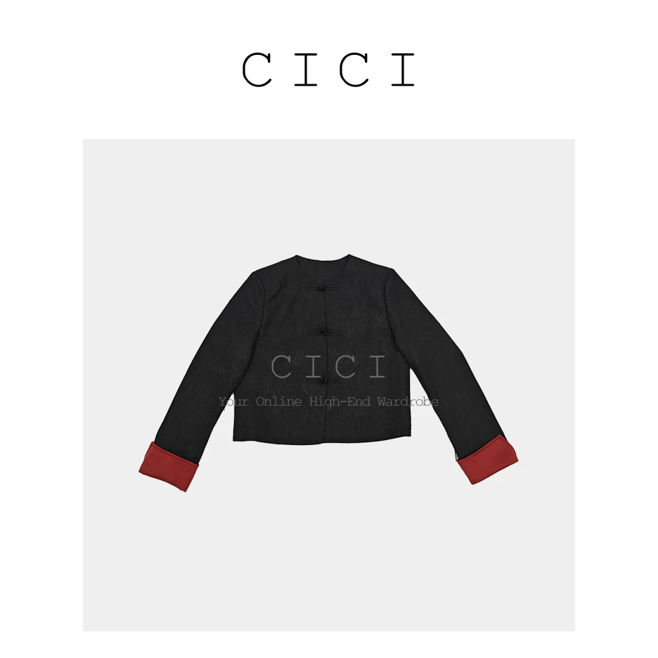 CiCi Studio2 新国风长袖春季针织提花飘带春季外套DYQQ-32358