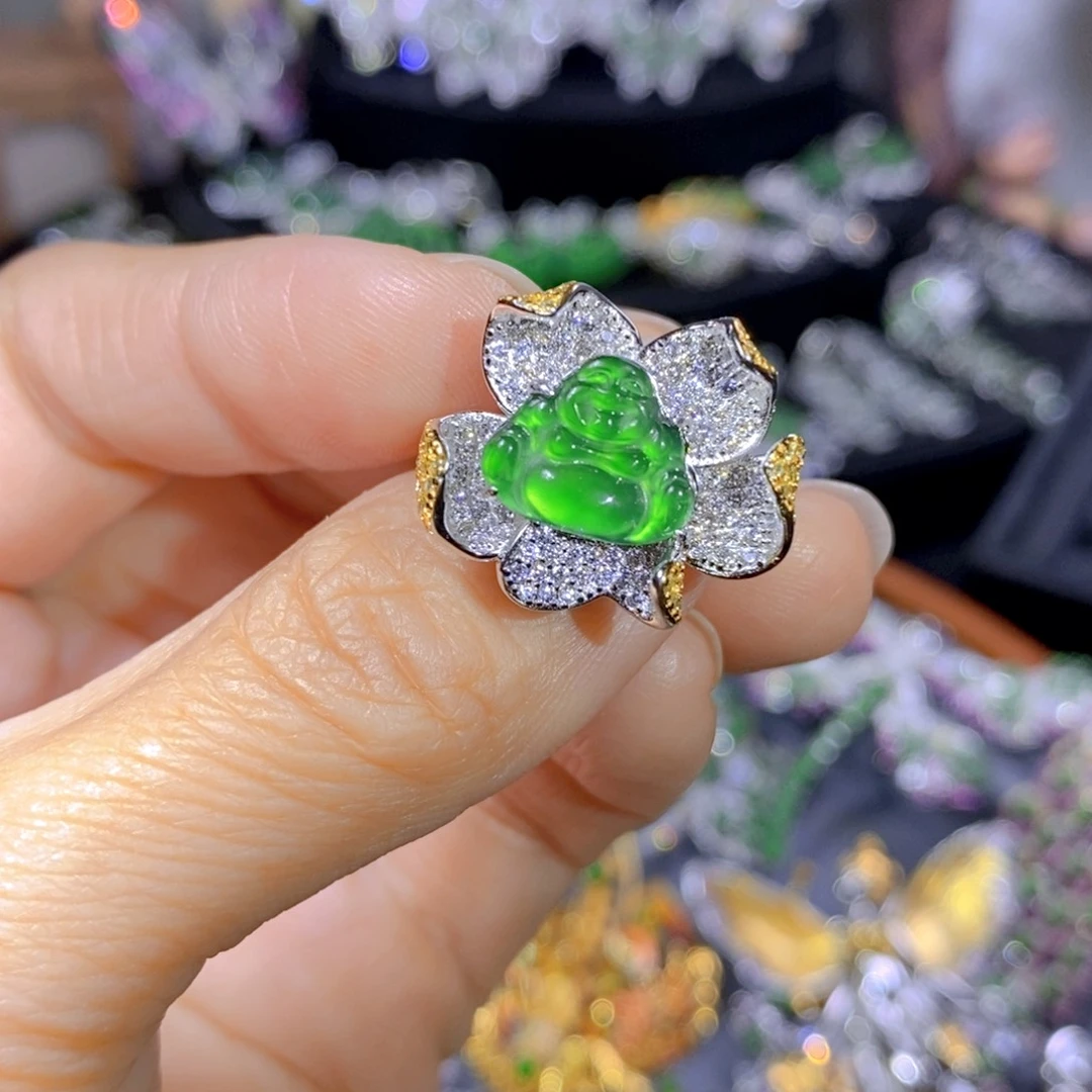 翡翠颈饰银S925镶嵌天然翡翠