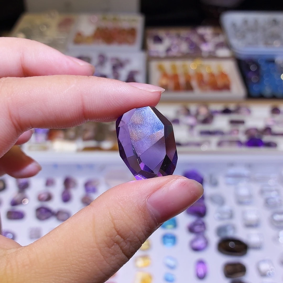 水晶吊坠(不含链)未镶嵌紫水 随形 打孔定制 不退换