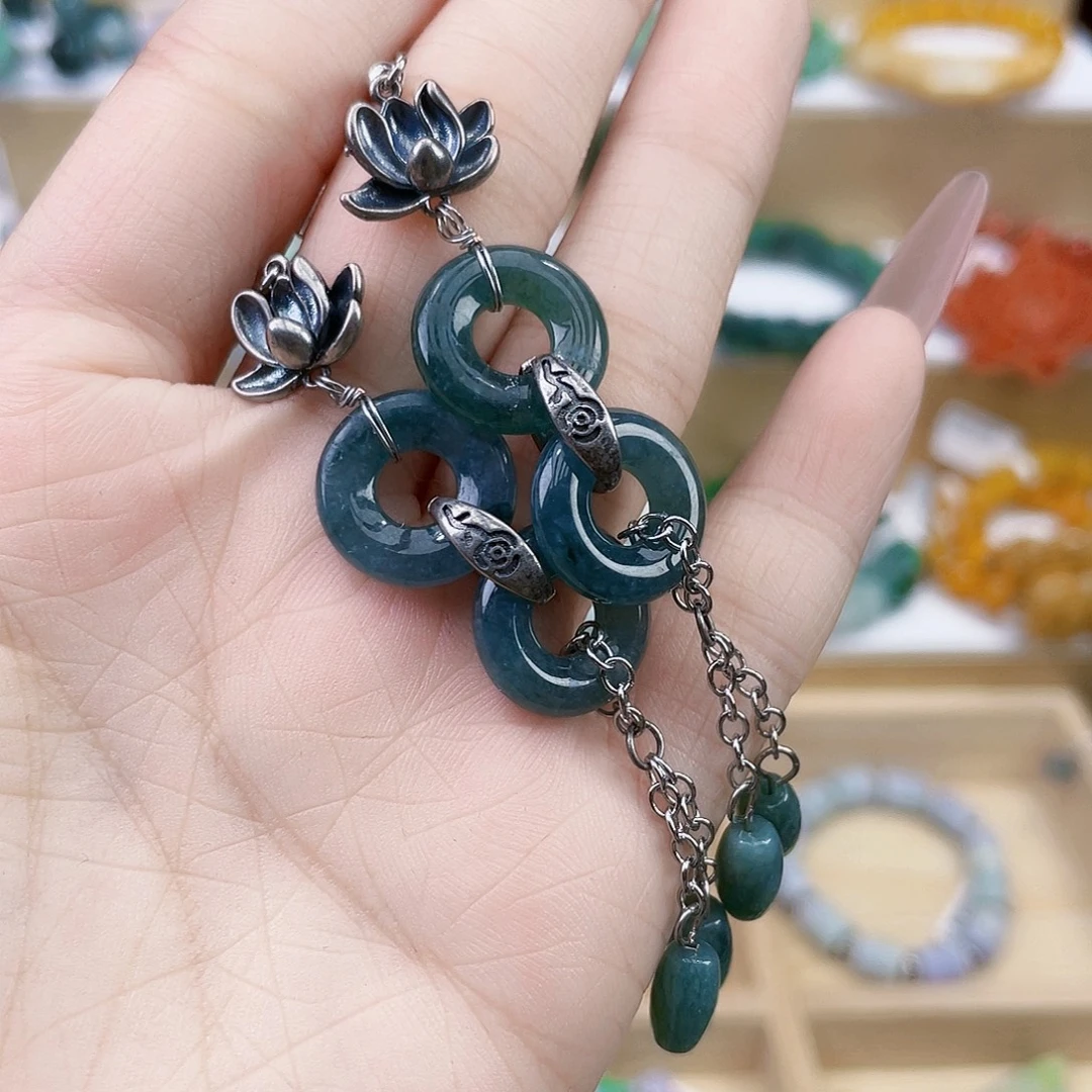 翡翠未镶嵌手链耳坠