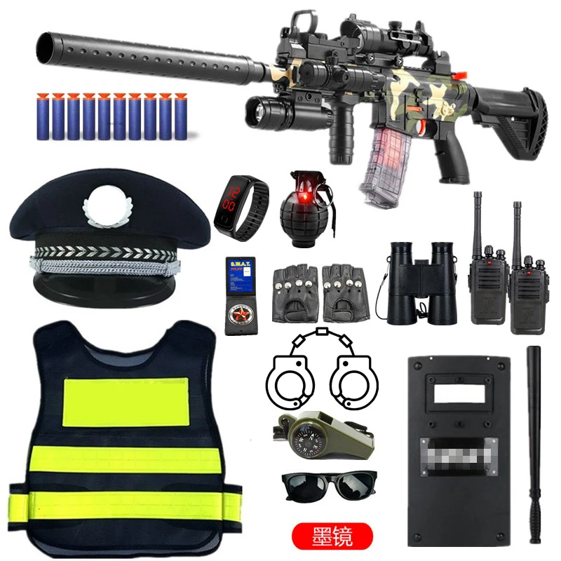 儿童小警察玩具套装黑猫警长帽子男孩特种兵户外特警装备玩具枪