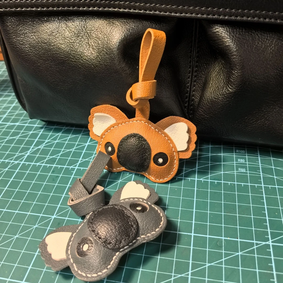 硬野手作 真皮考拉包包挂件