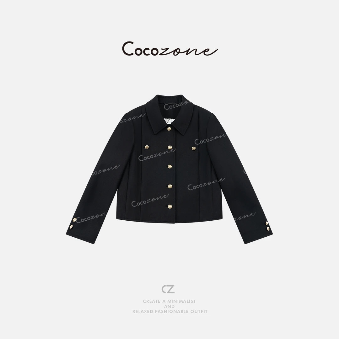 COCO ZONE 刘一一 ”CD外套”绵羊毛混纺单排扣长袖外套 CD2A1398