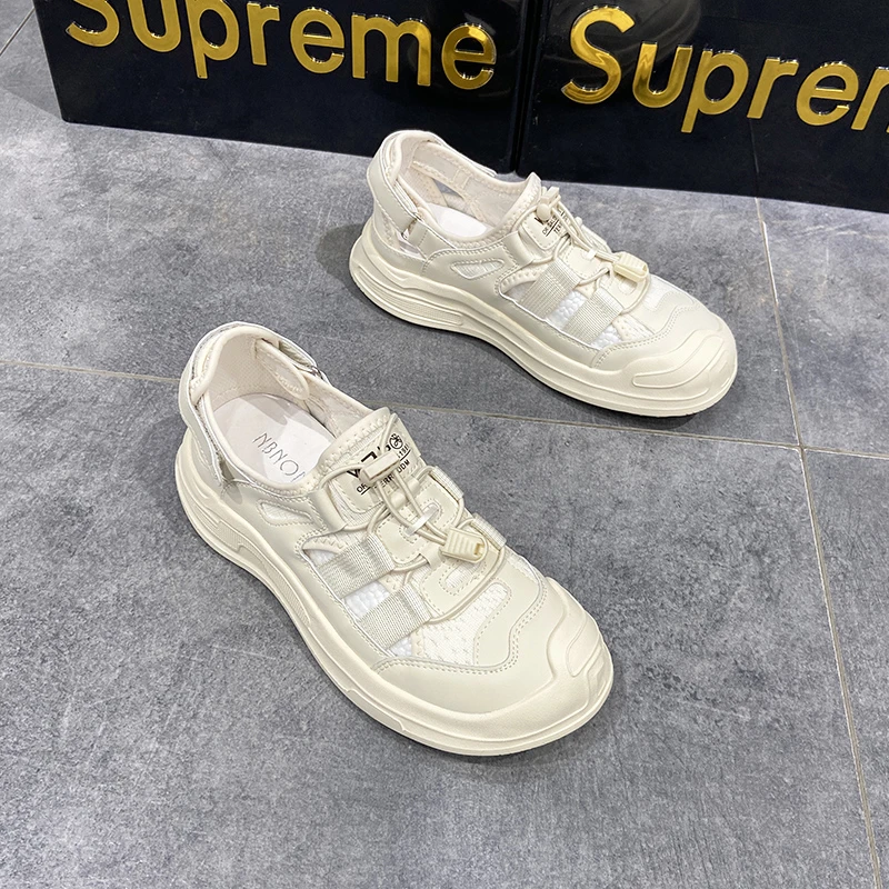 【米格格女鞋】2025夏季大头鞋丑萌透气沙滩凉鞋魔术贴朔溪鞋涉水鞋