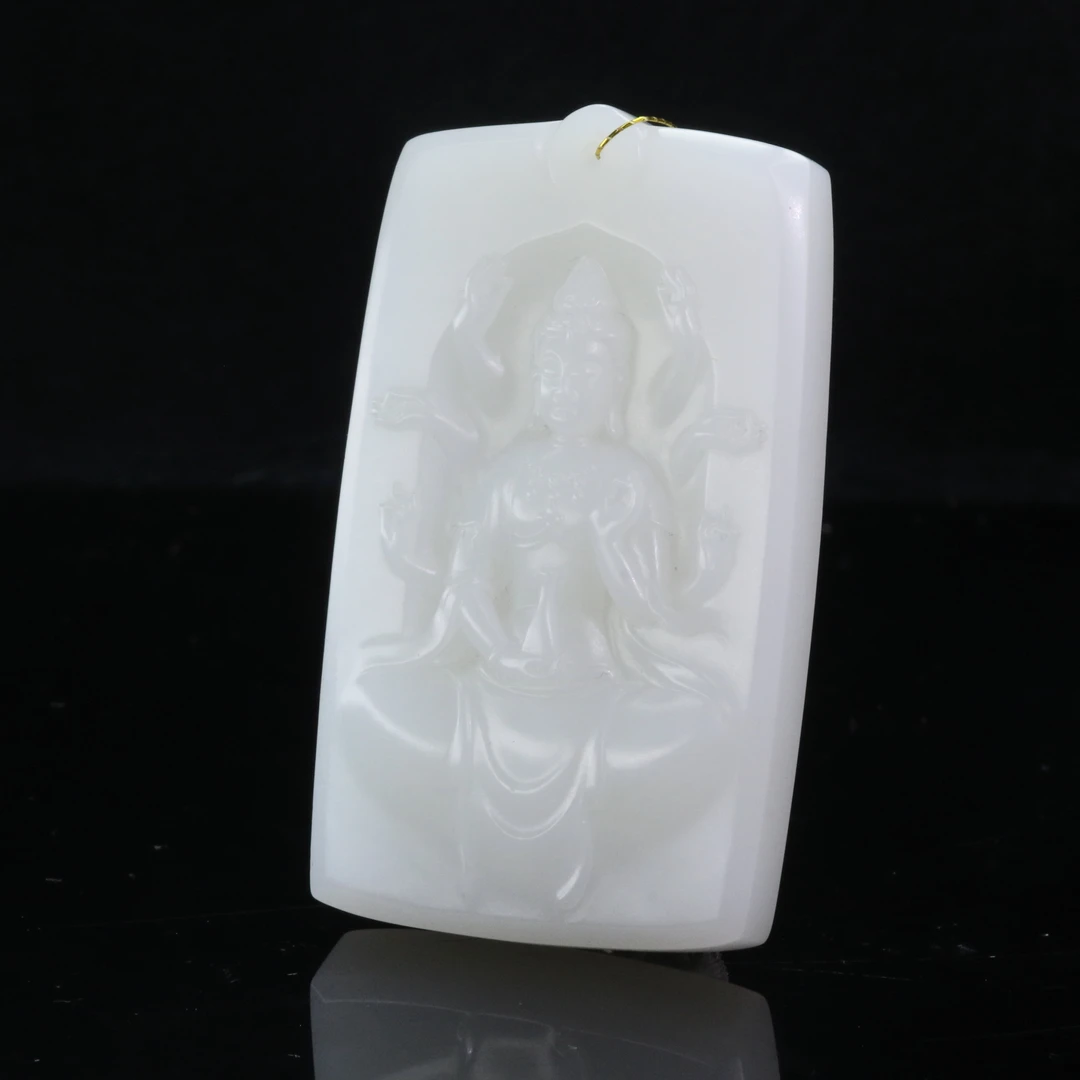 22和田玉羊脂白千手观音（钟文杰）/300125上海嘉禾拍卖