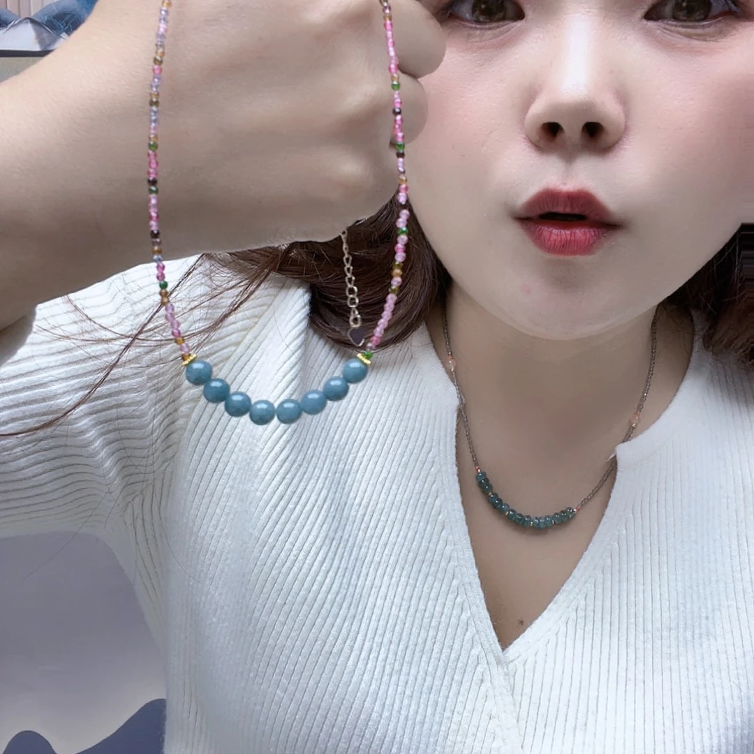 翡翠未镶嵌颈饰项链