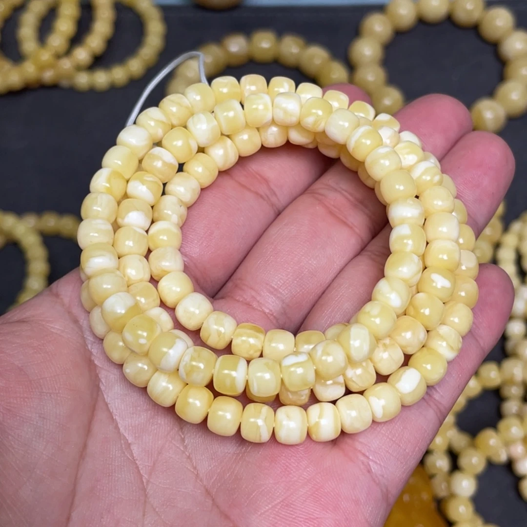 蜜蜡未镶嵌裸石蜜蜡佛珠6.8mm