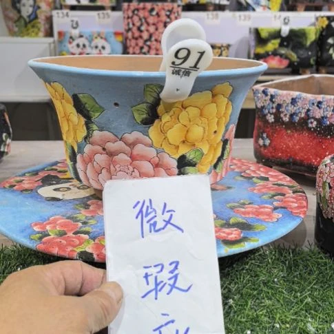 红泥花盆景德镇陶瓷