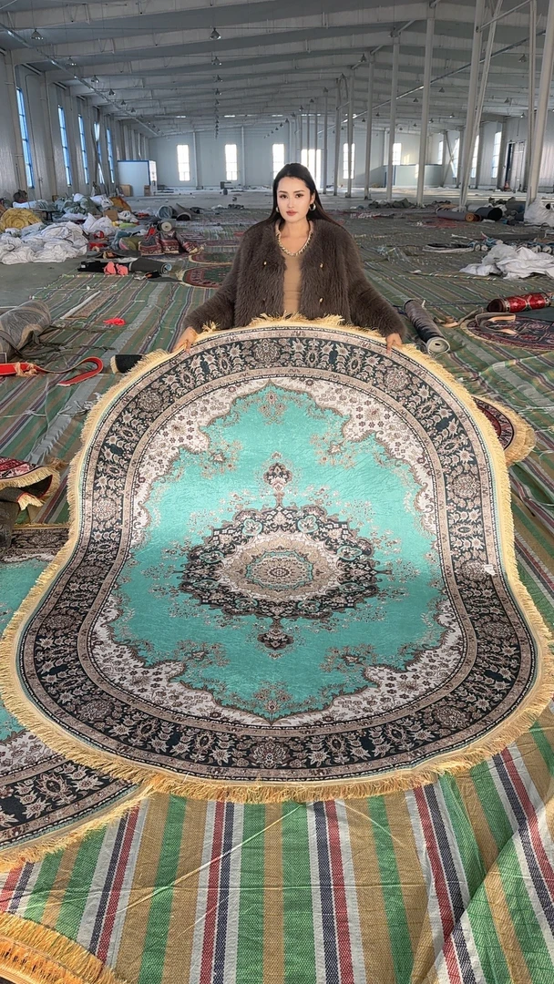 新疆欧式民族风金钻绒地毯椭圆形全疆包邮