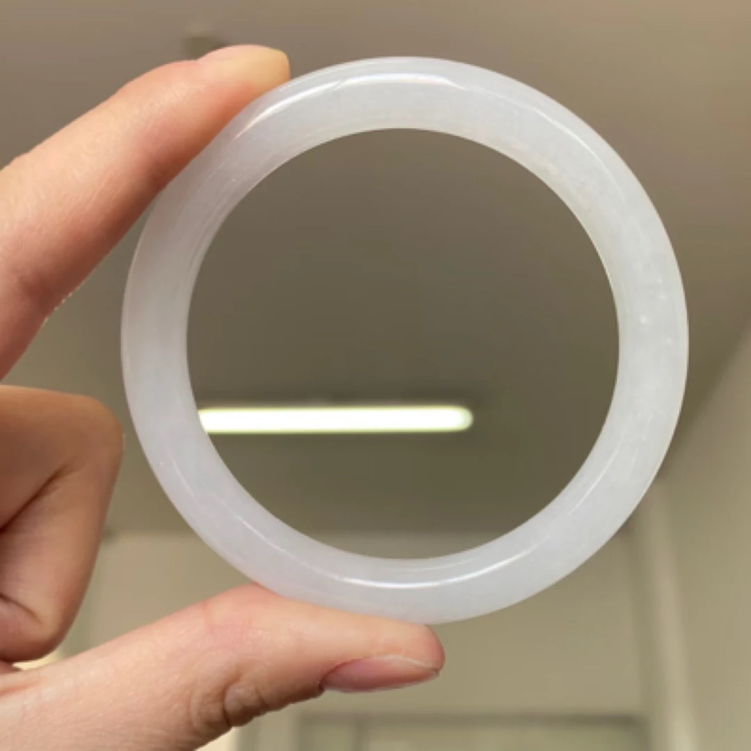 非金属莫桑石手镯 白月光手镯53-54圈口