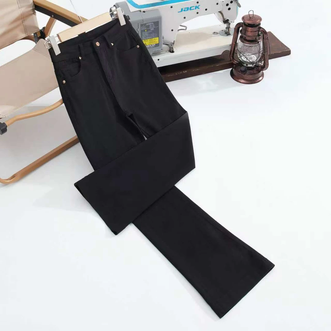 黑色微喇裤牛仔裤女2025年新款360度完美弹春夏时尚百搭喇叭裤子