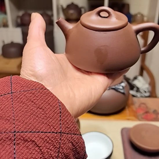 紫砂茶宠子冶石瓢130cc手工制作老紫