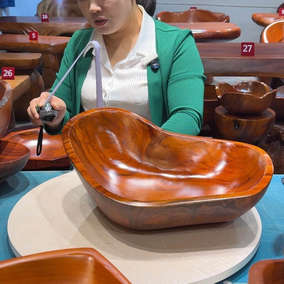 木手工果盘 香樟实木