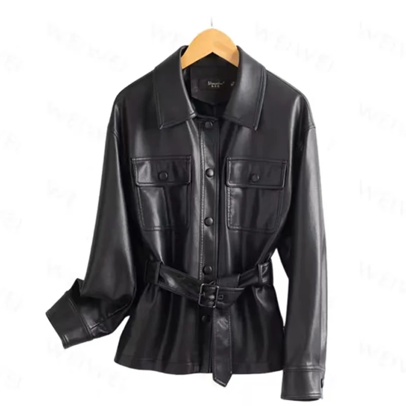 [宋佳同款]2025早秋新款海宁皮衣女夹克修身显瘦气质短款时尚外套