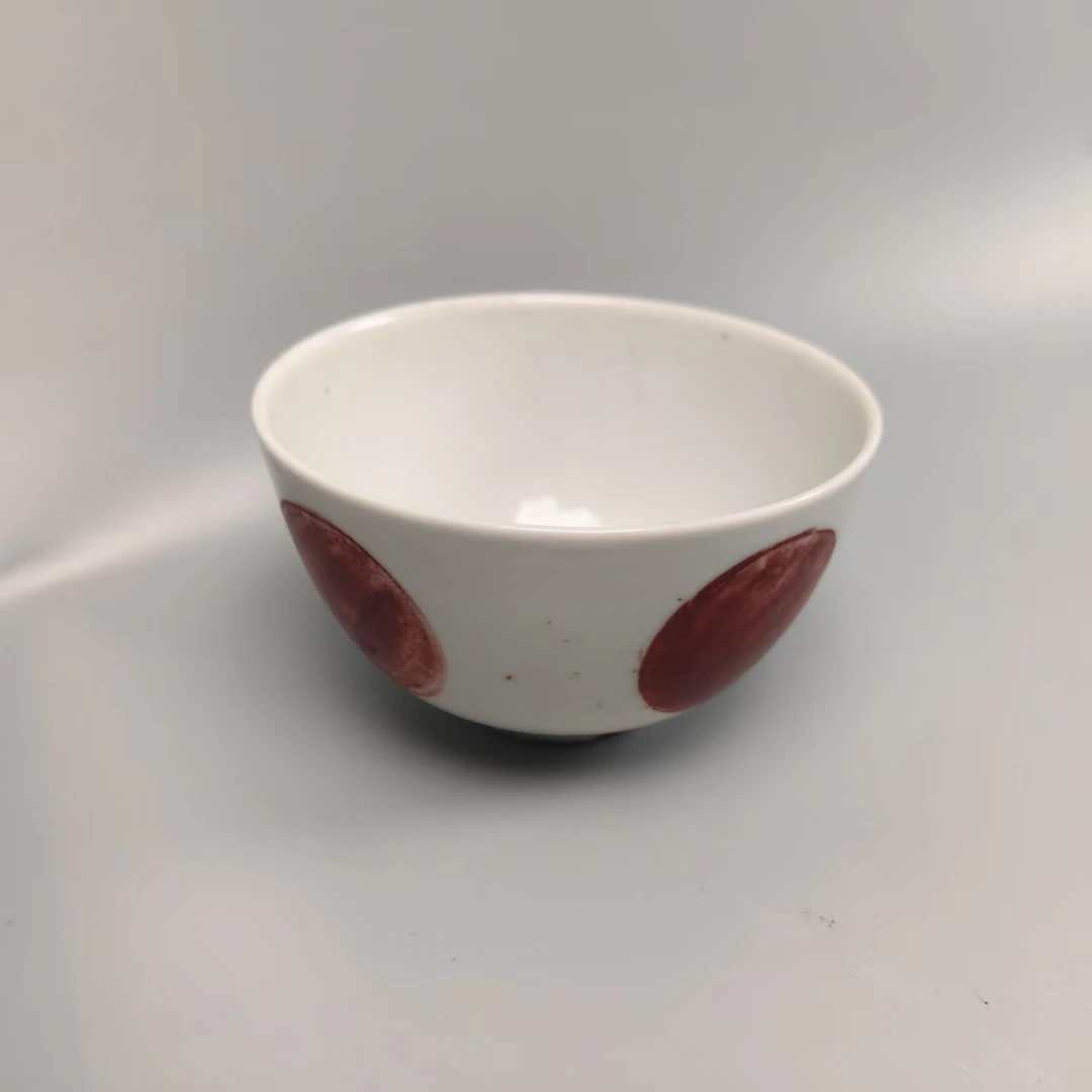 A0396明弘治白釉矾红碗