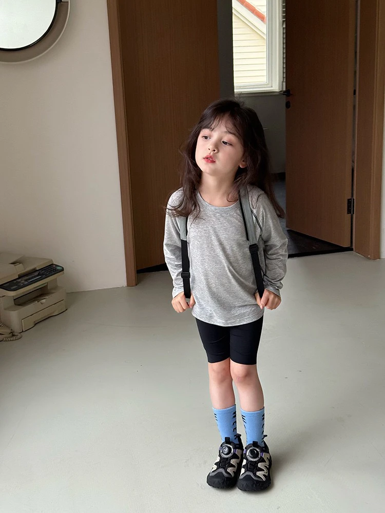 儿童宝宝洋气拼接轻薄打底凉感天丝莱赛尔夏季防晒衫长袖T恤上衣