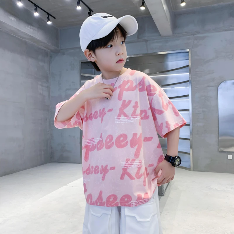 童装男童短袖t恤夏装2025新款儿童装夏季中大童夏款男孩潮牌洋气T