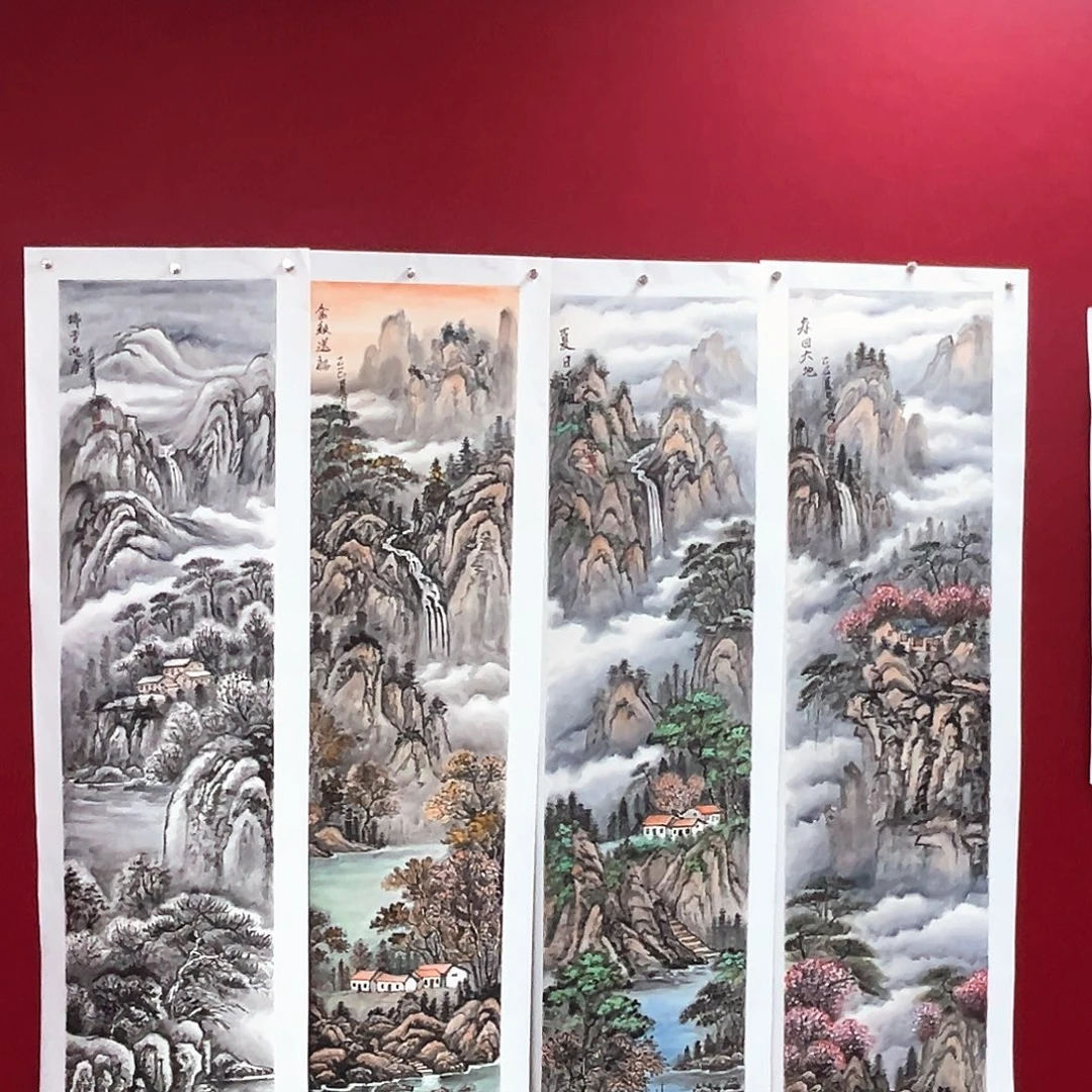 国画王立明老师四尺对开四条屏奇奇