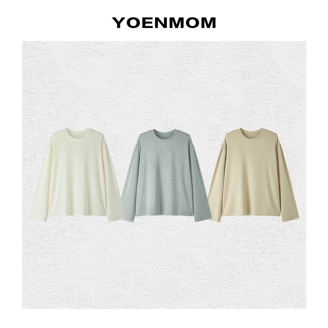 YOENMOM·自由亲肤2025早春新品 经典实穿简约纯色舒适百搭圆领T恤