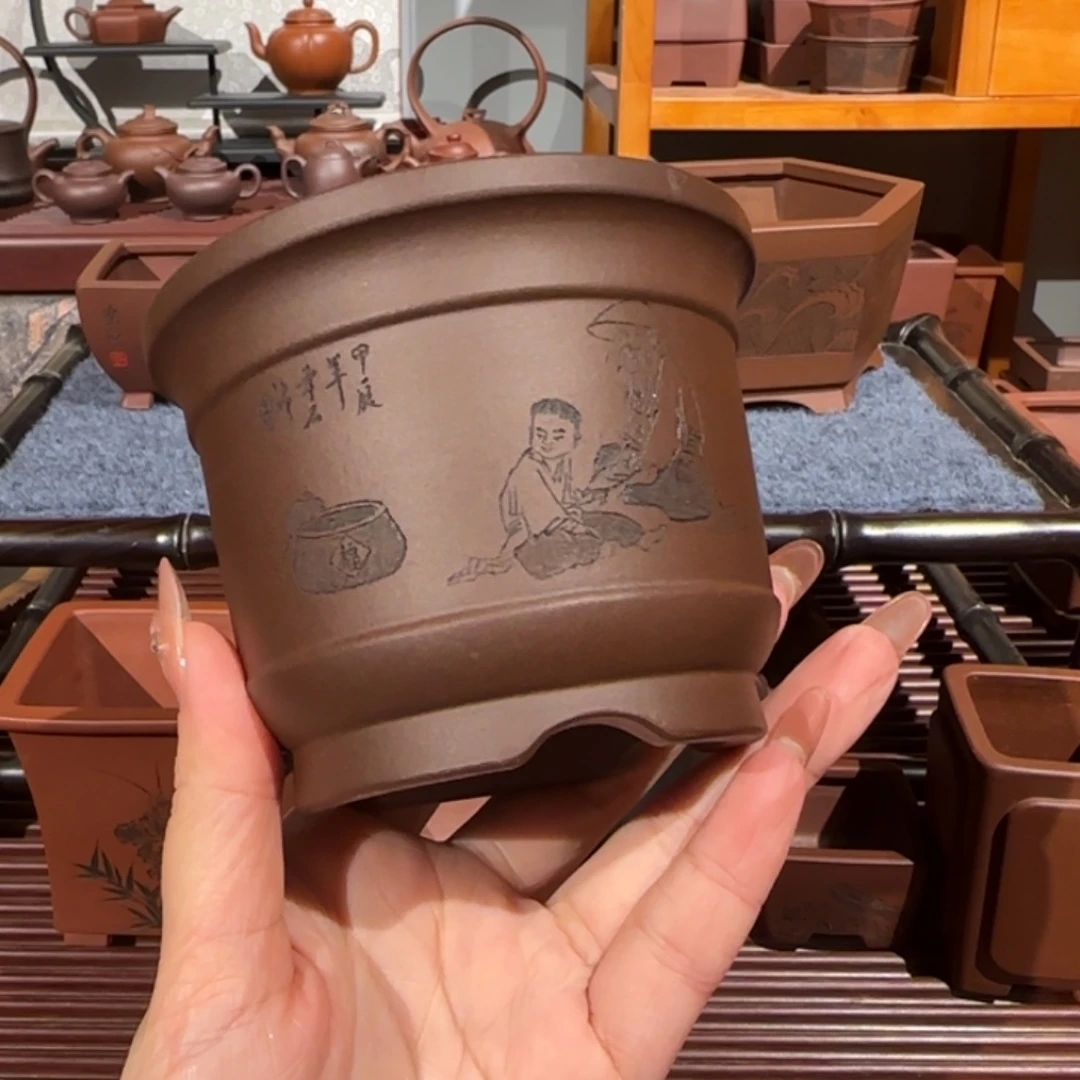 紫砂花盆口径8.8深度7