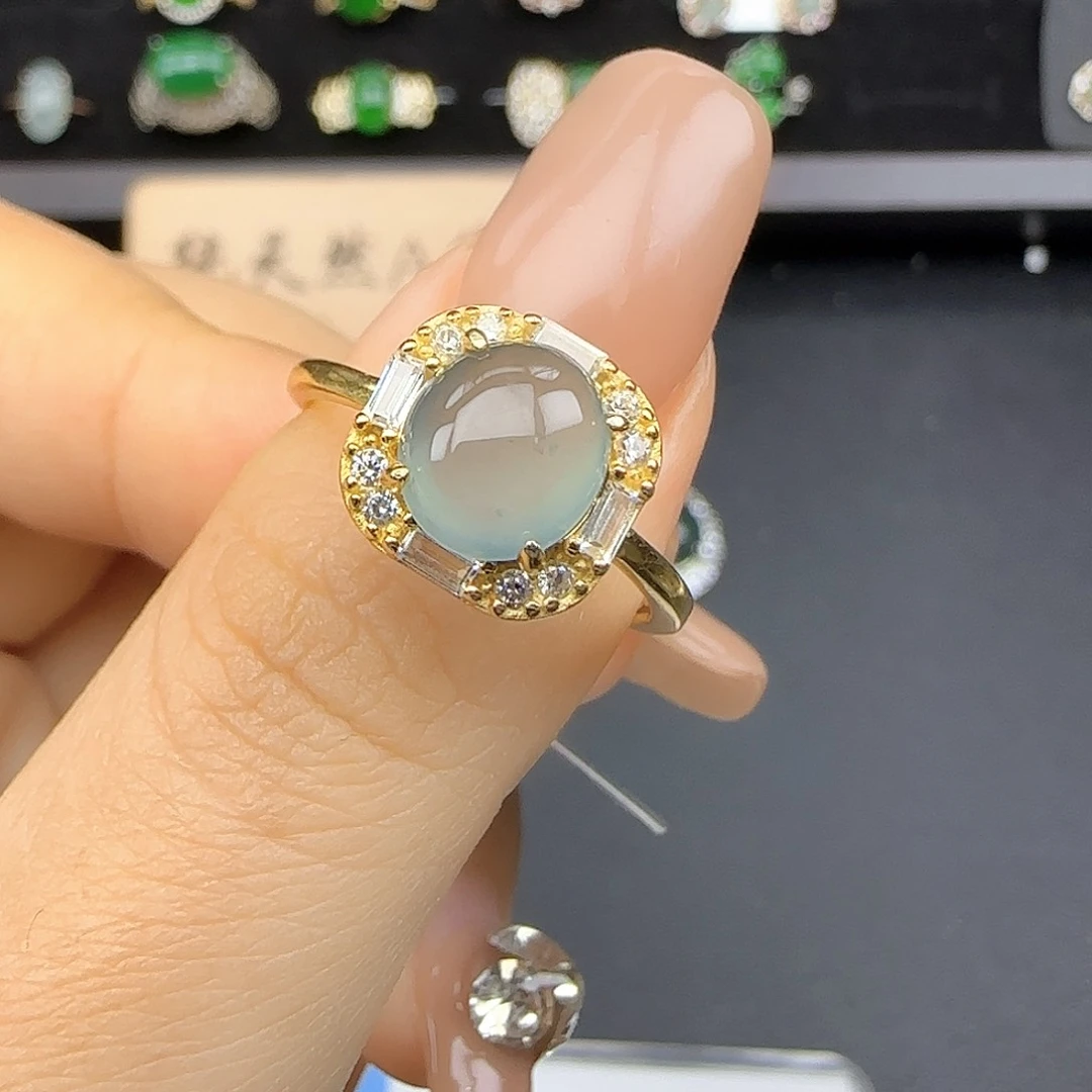 银S925镶嵌戒指翡翠