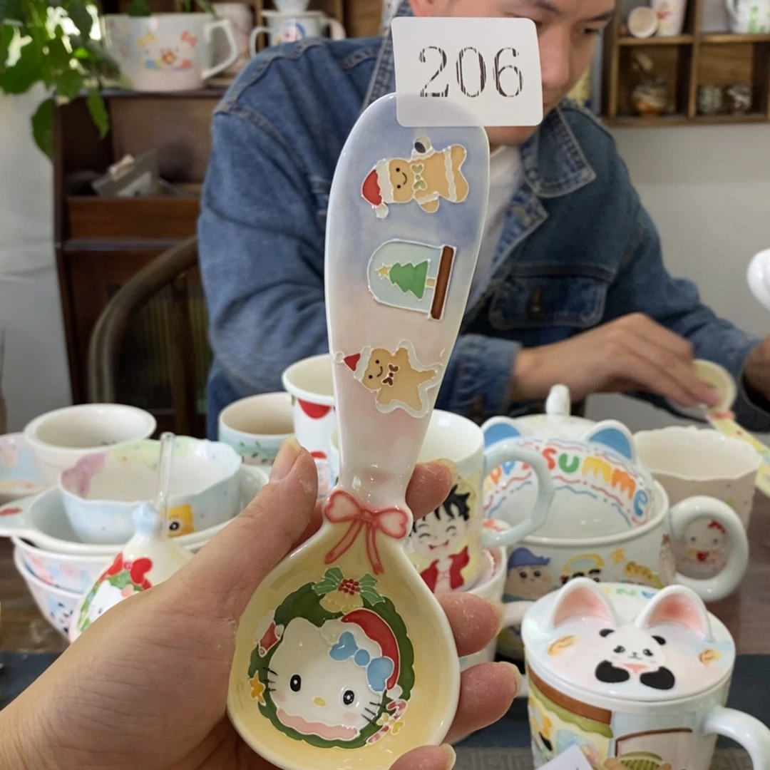 瓷片景德镇釉下彩手绘